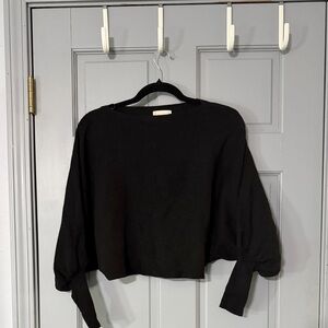 Altar'd State Elegant Black long sleeve slouch Crop Top